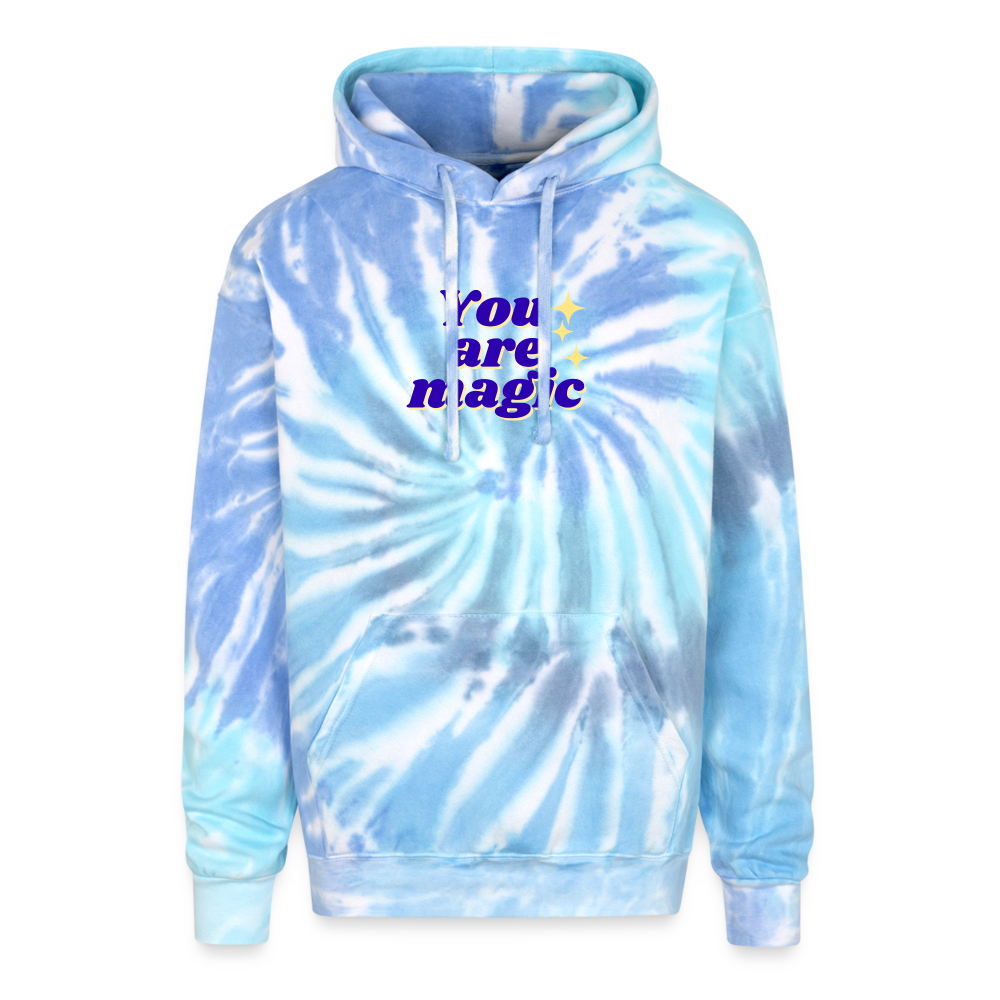 “You are magic” Adult Tie Dye Hoodie - blue lagoon