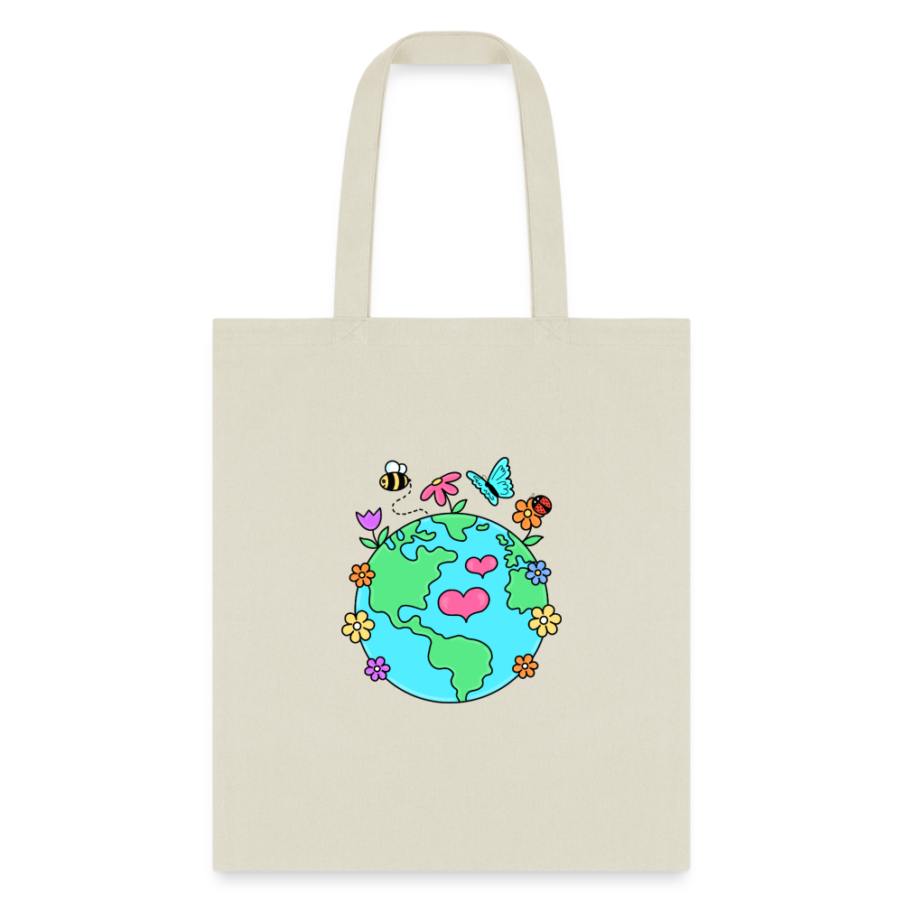 Beautiful earth eco friendly tote bag - natural