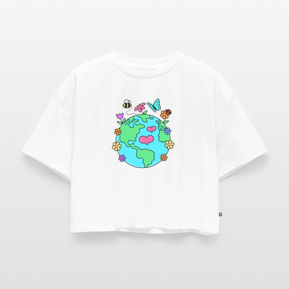 Women's Oversized Organic Cropped T-Shirt - white