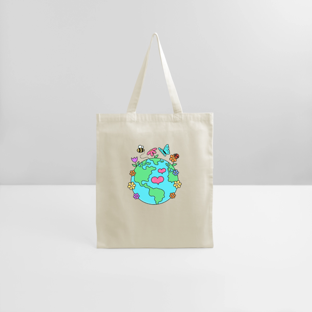 Beautiful earth eco friendly tote bag - natural