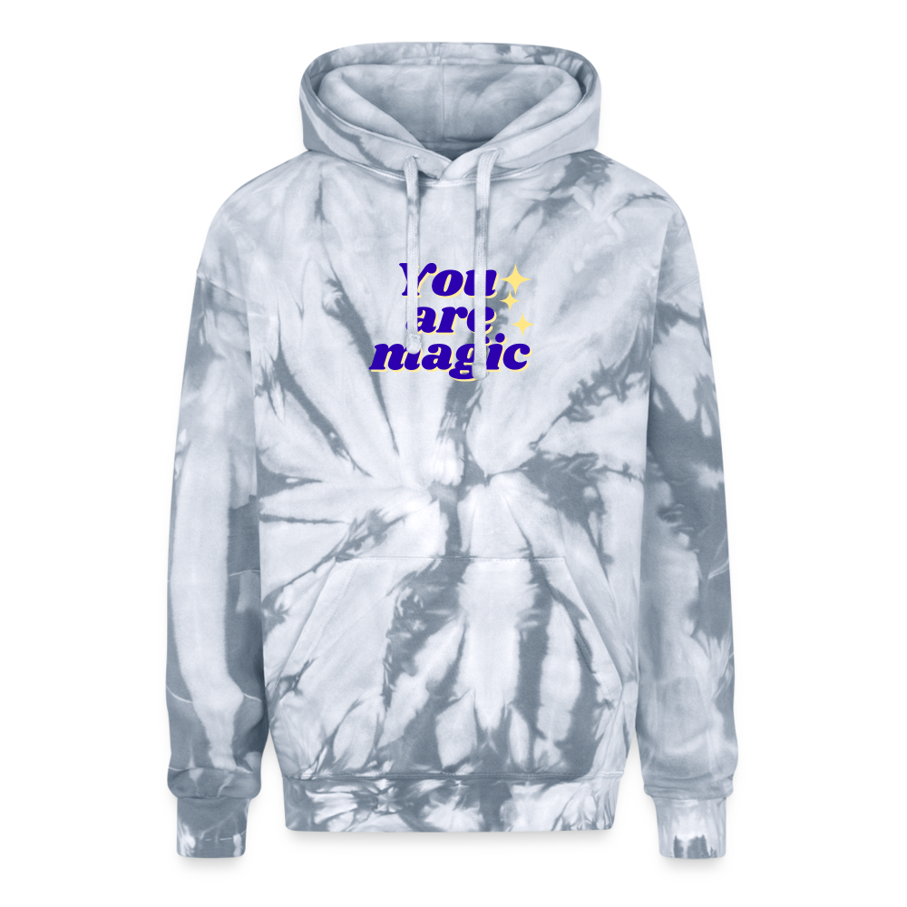 “You are magic” Adult Tie Dye Hoodie - spider silver