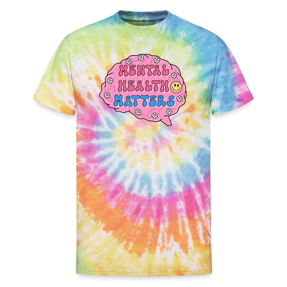 Mental Health Matters Unisex Tie Dye T-Shirt - rainbow