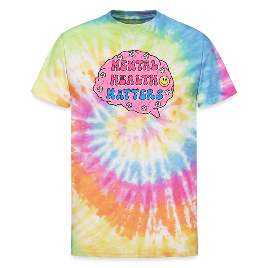 Mental Health Matters Unisex Tie Dye T-Shirt - rainbow