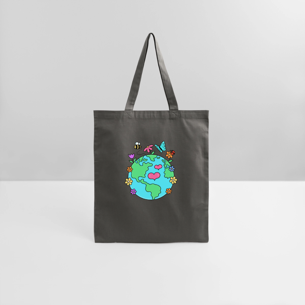 Beautiful earth eco friendly tote bag - charcoal