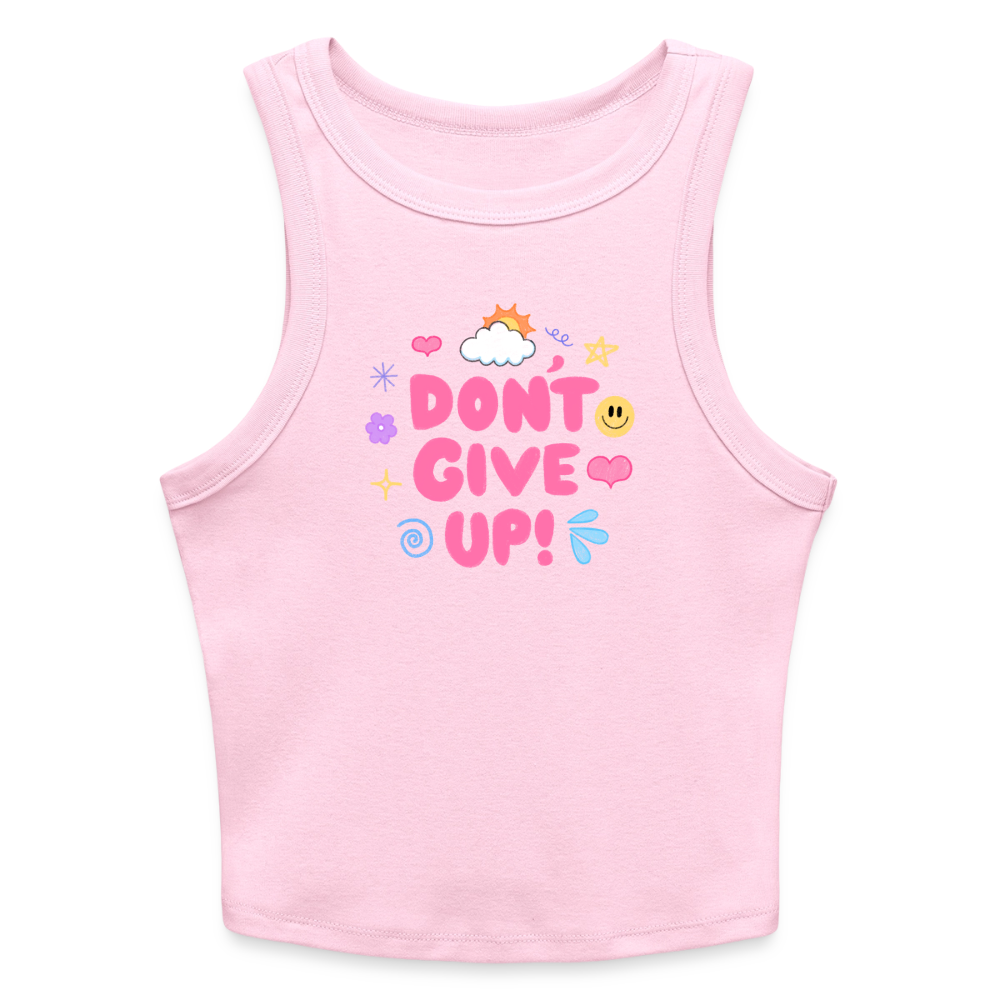 Don’t give up Slim Fit Rib Women's Tank Top - pink
