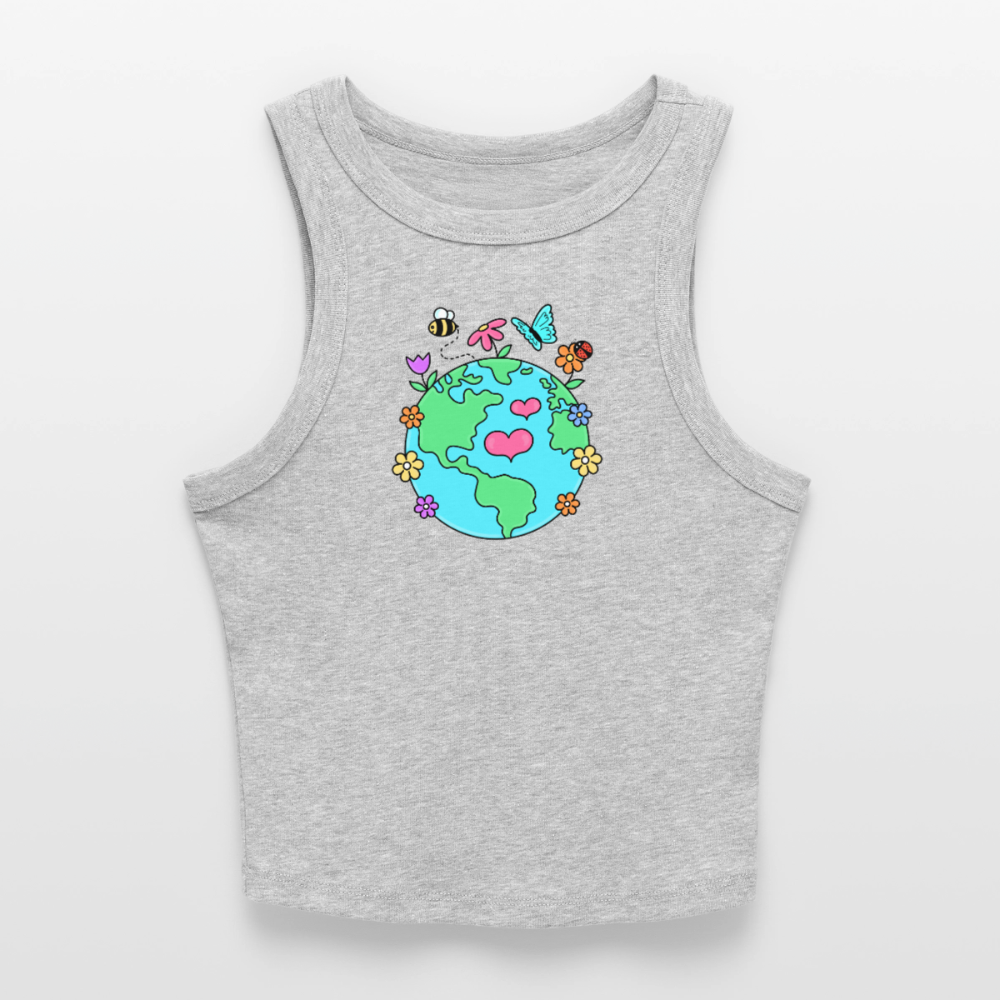 Beautiful earth Slim Fit Rib Women's Tank Top - heather gray