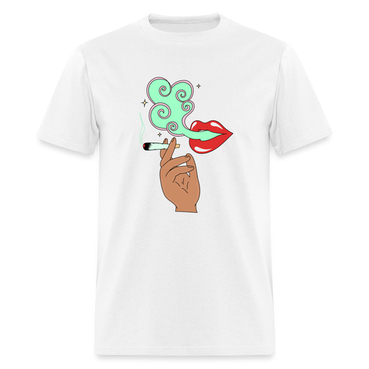 “Smoking Lips” Unisex Classic T-Shirt - white