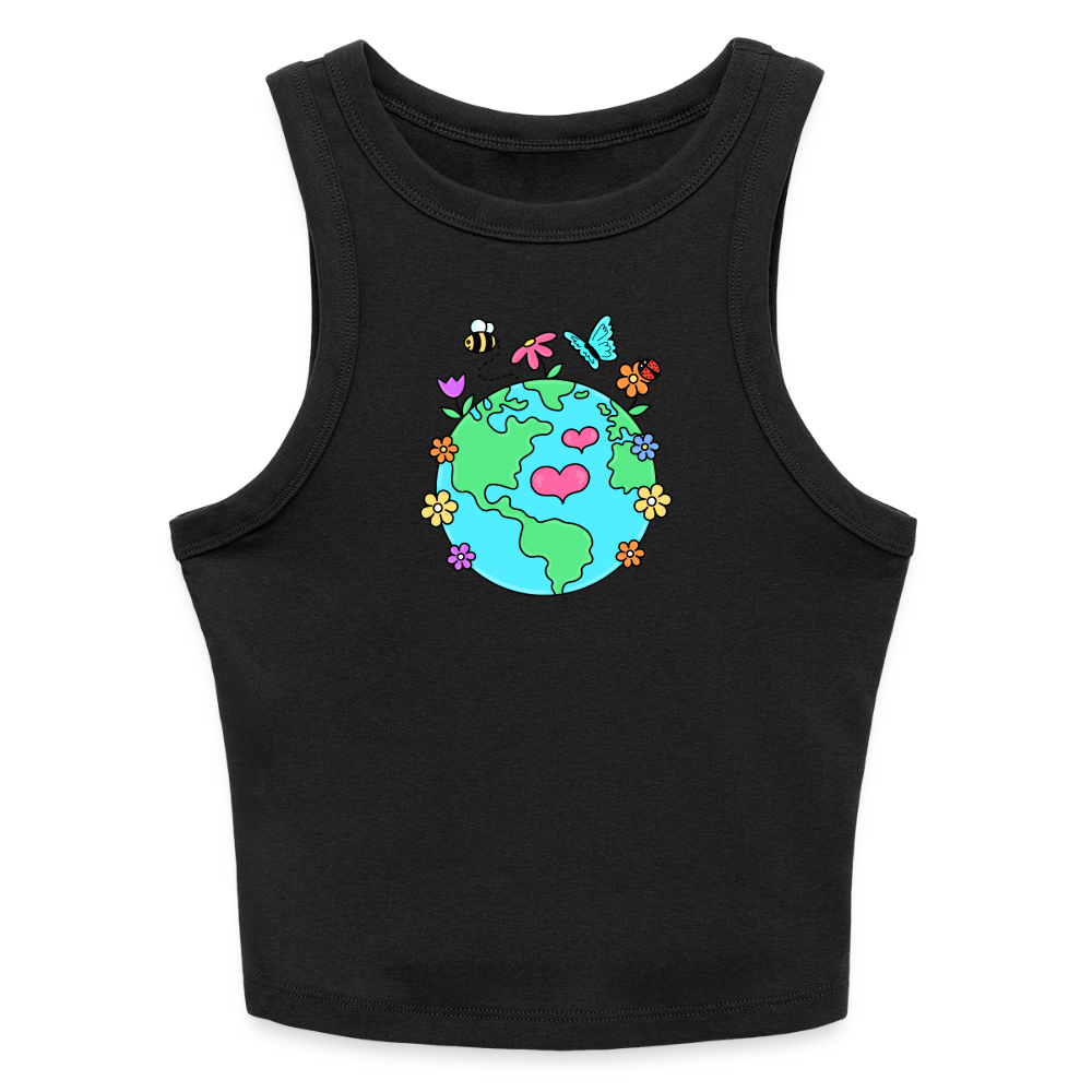 Beautiful earth Slim Fit Rib Women's Tank Top - black