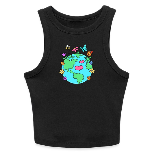 Beautiful earth Slim Fit Rib Women's Tank Top - black