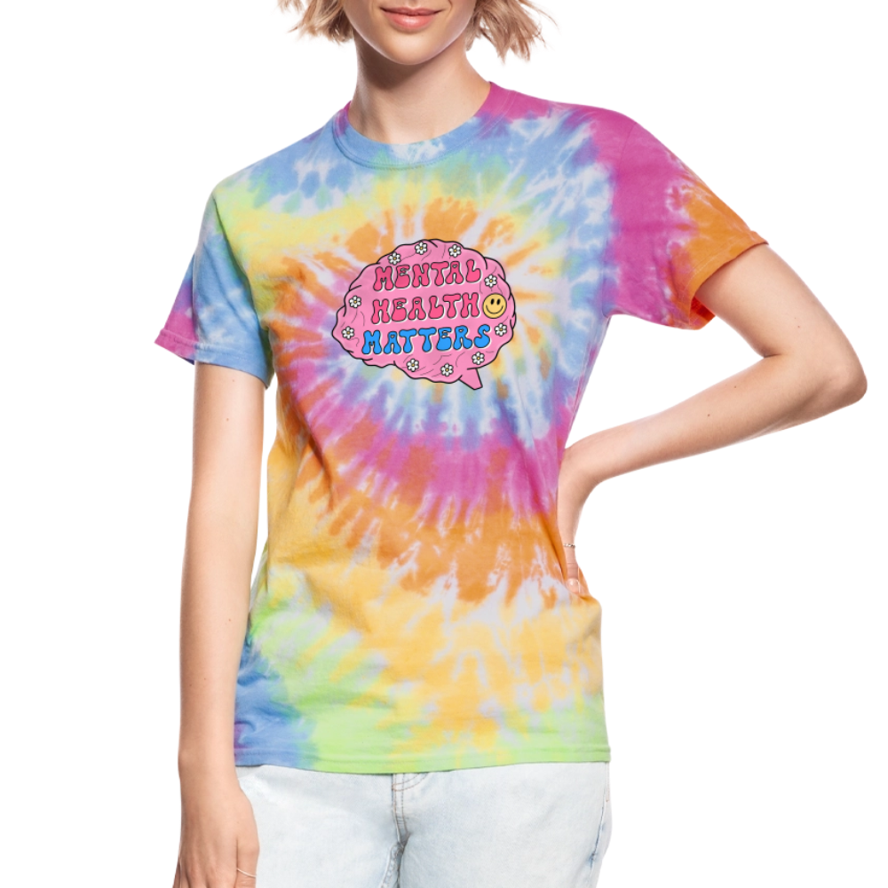Mental Health Matters Unisex Tie Dye T-Shirt - rainbow
