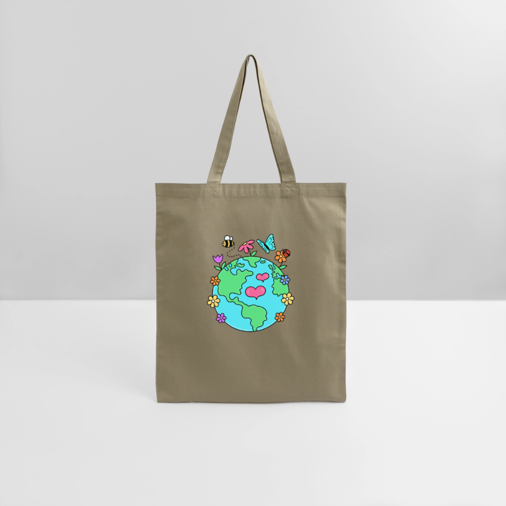 Beautiful earth eco friendly tote bag - khaki