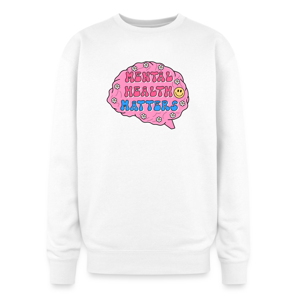 Mental Health Matters Oversized Crewneck Sweatshirt - white