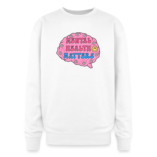 Mental Health Matters Oversized Crewneck Sweatshirt - white