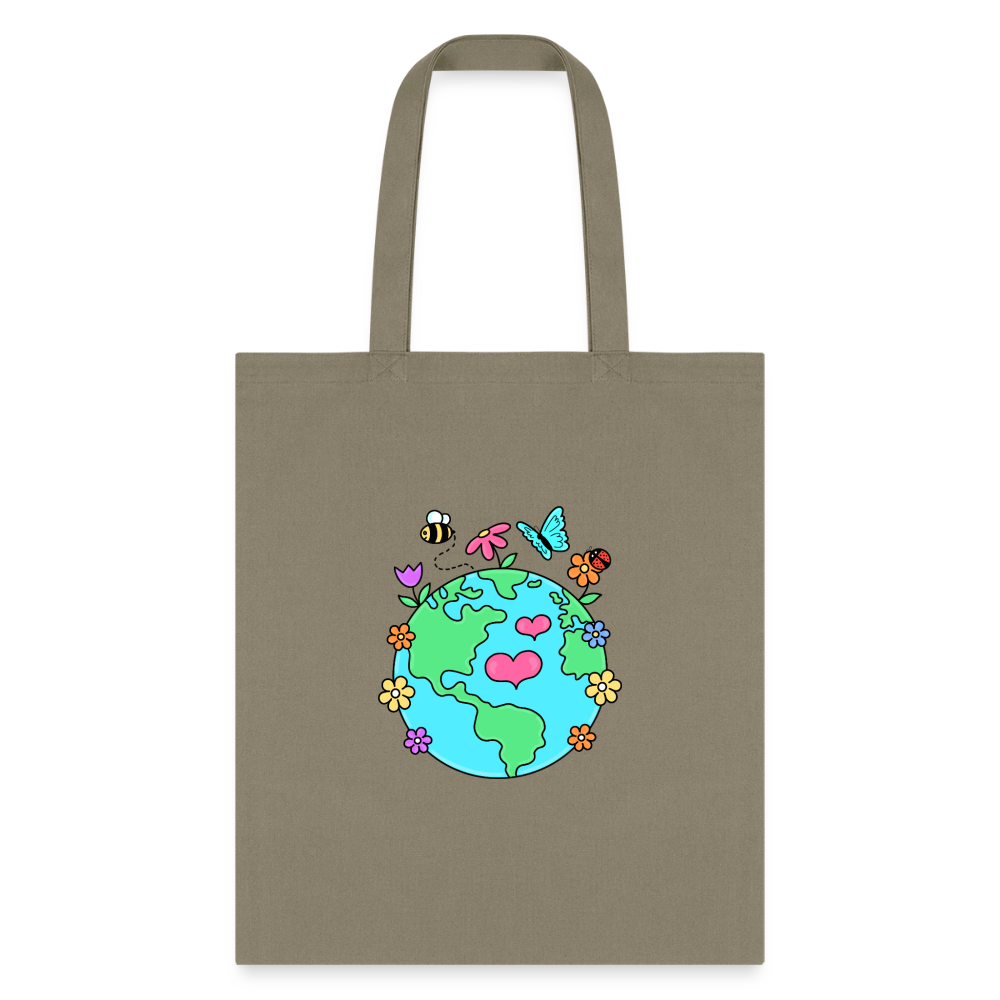Beautiful earth eco friendly tote bag - khaki