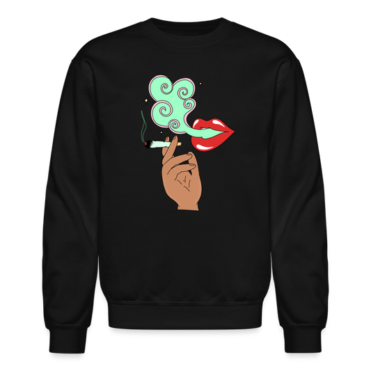 “Smoking Lips” Unisex Crewneck Sweatshirt - black