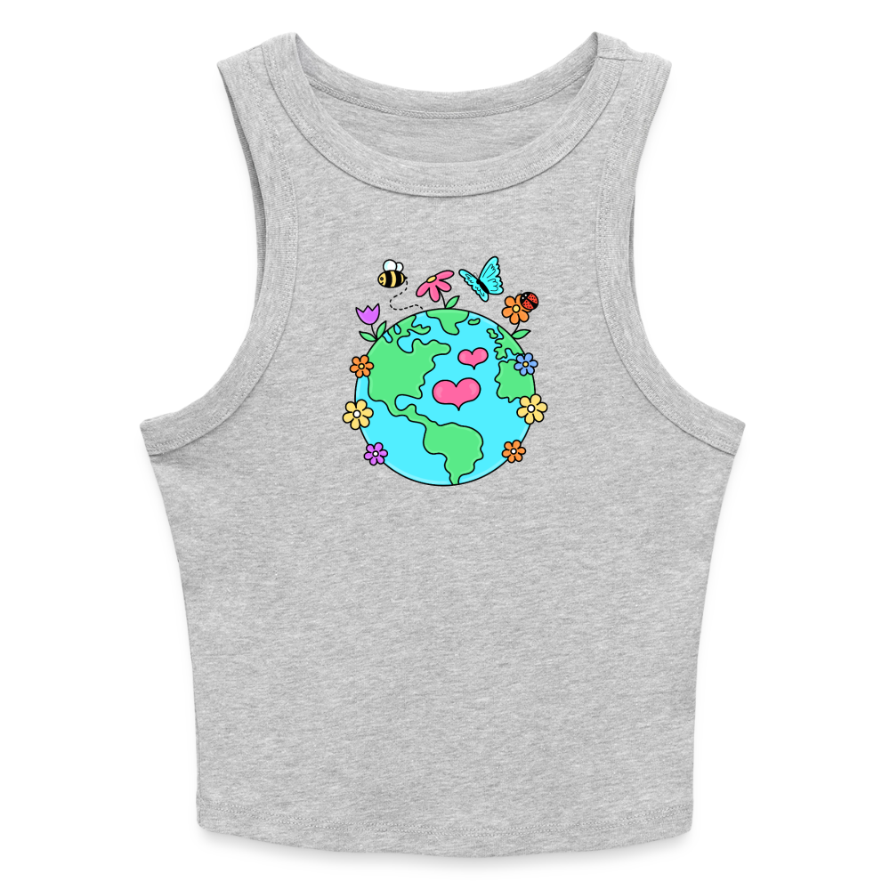 Beautiful earth Slim Fit Rib Women's Tank Top - heather gray