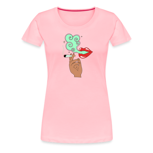 “Smoking Lips” Women’s Premium T-Shirt - pink