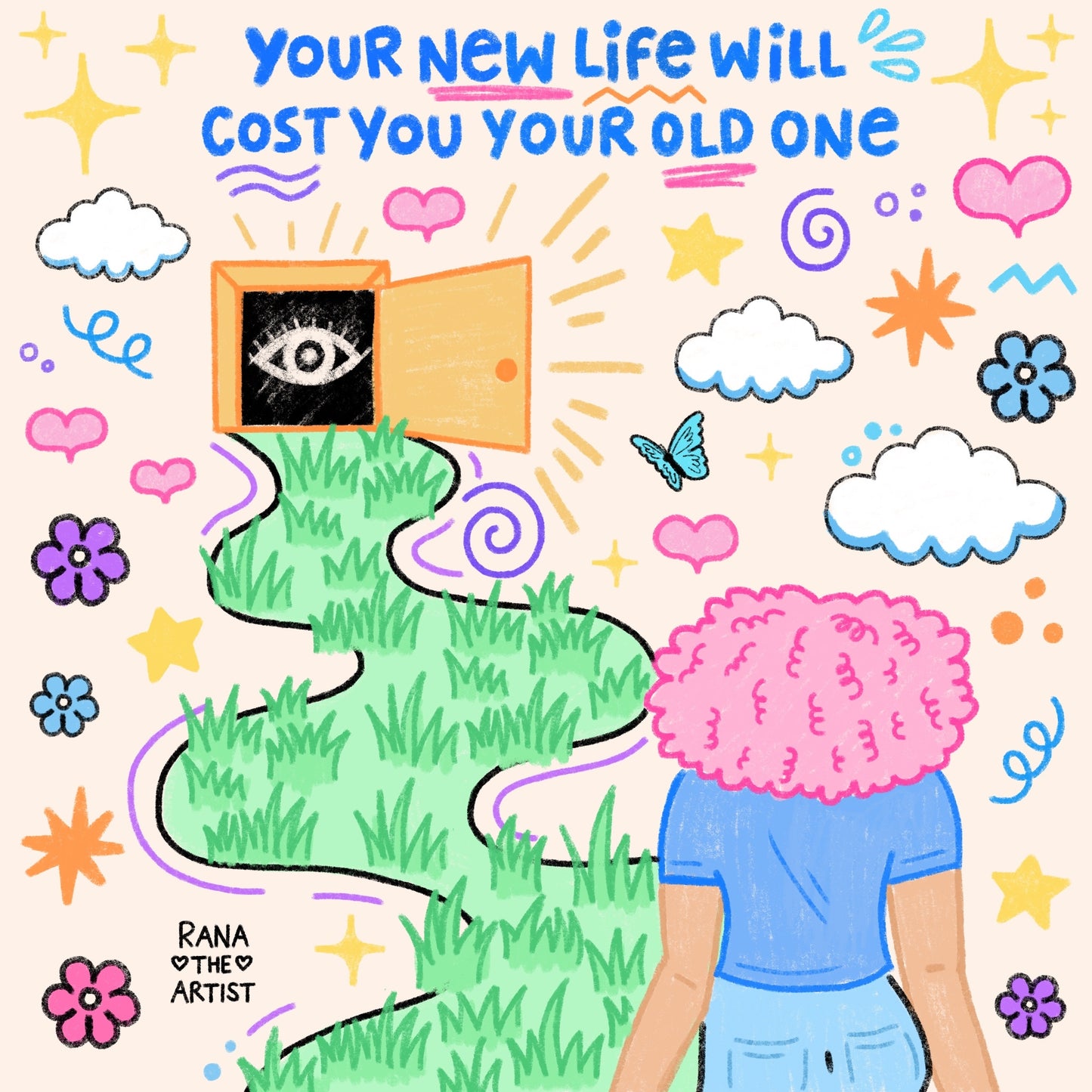 “Your new life will cost you your old one” sticker