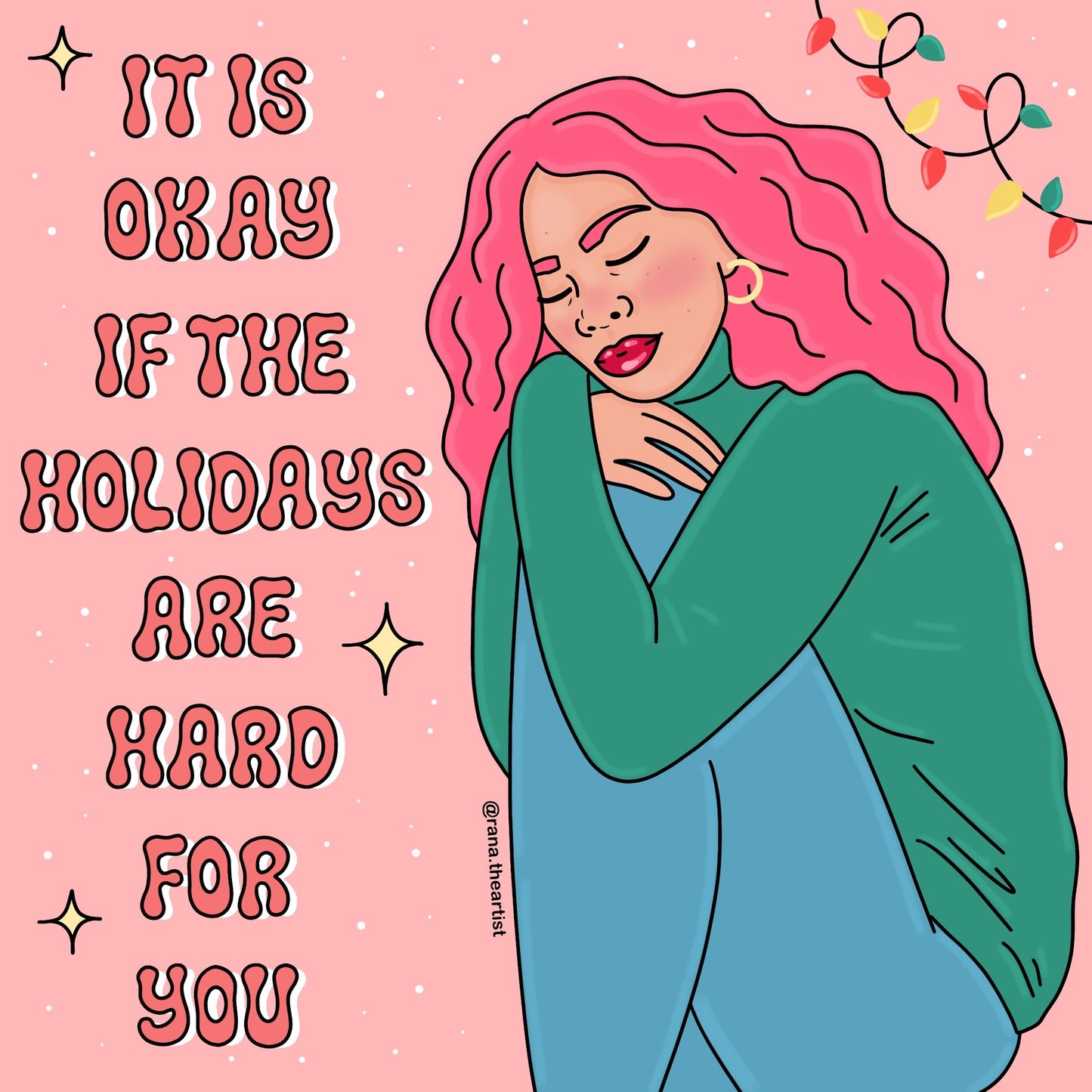 “It’s okay if the holidays are hard for you” sticker