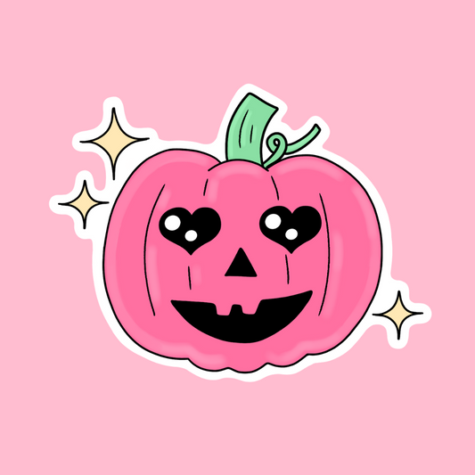 “Pink pumpkin” waterproof sticker