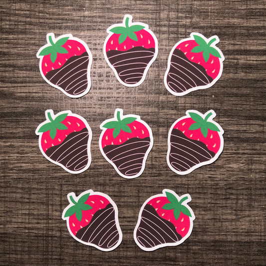 “Mini Chocolate covered strawberries” stickers (set of 8)