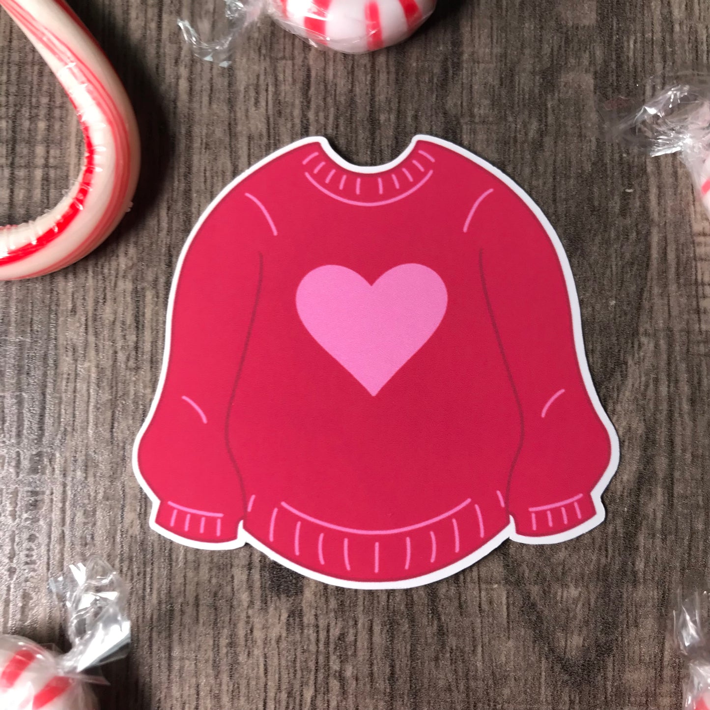 Red/pink sweater sticker