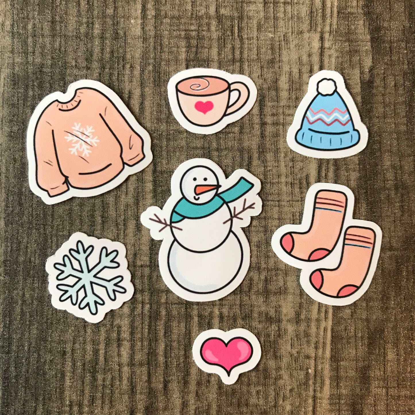 “Cute Winter” mini sticker pack – Rana the Artist