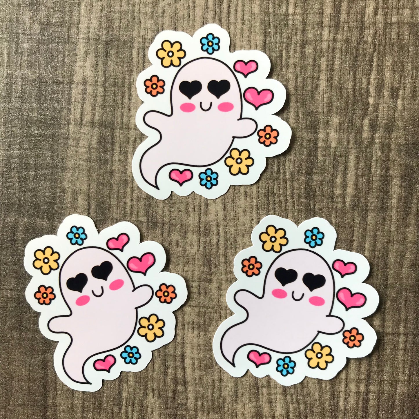 “Flower Ghost” sticker (mini set of 3)