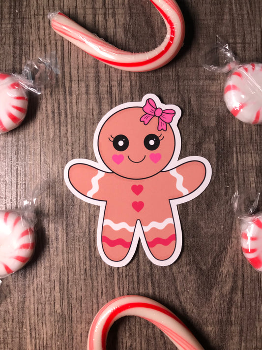 “Ginny the gingerbread girl” sticker