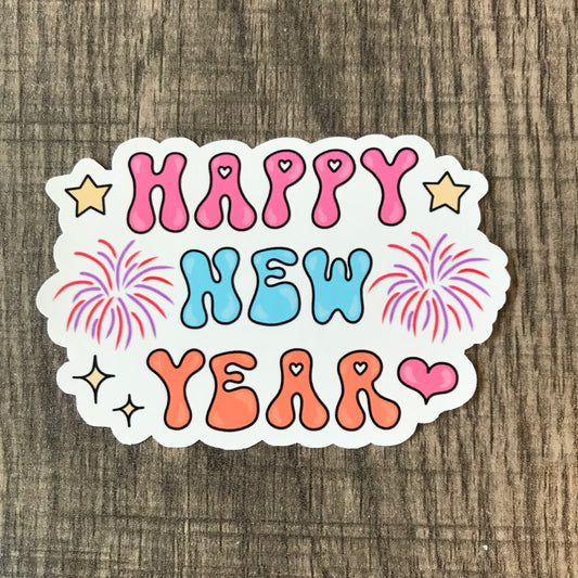 “Happy new year” sticker