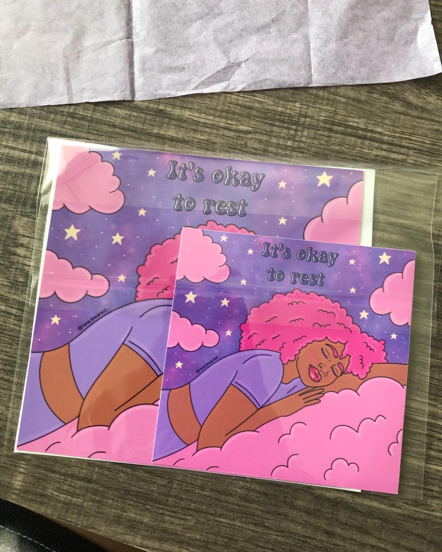 “It’s okay to rest” sticker