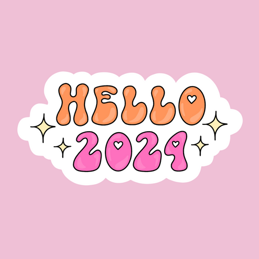 Hello 2024 sticker (multiple colors)