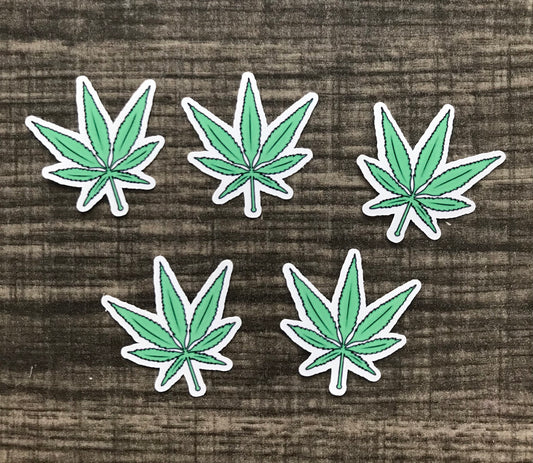 “Weed leaf” mini stickers