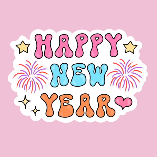 “Happy new year” sticker