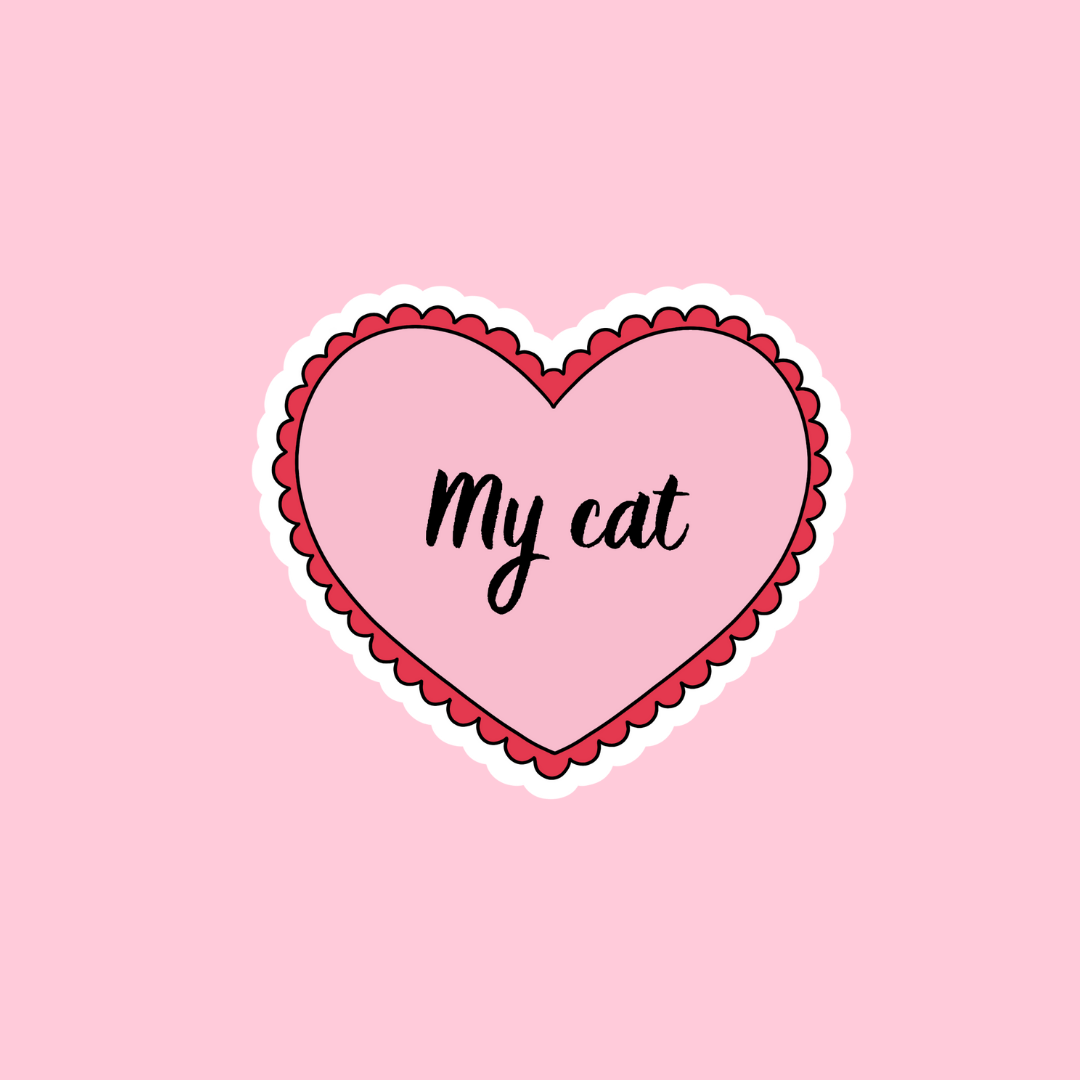 “Love my cat” sticker