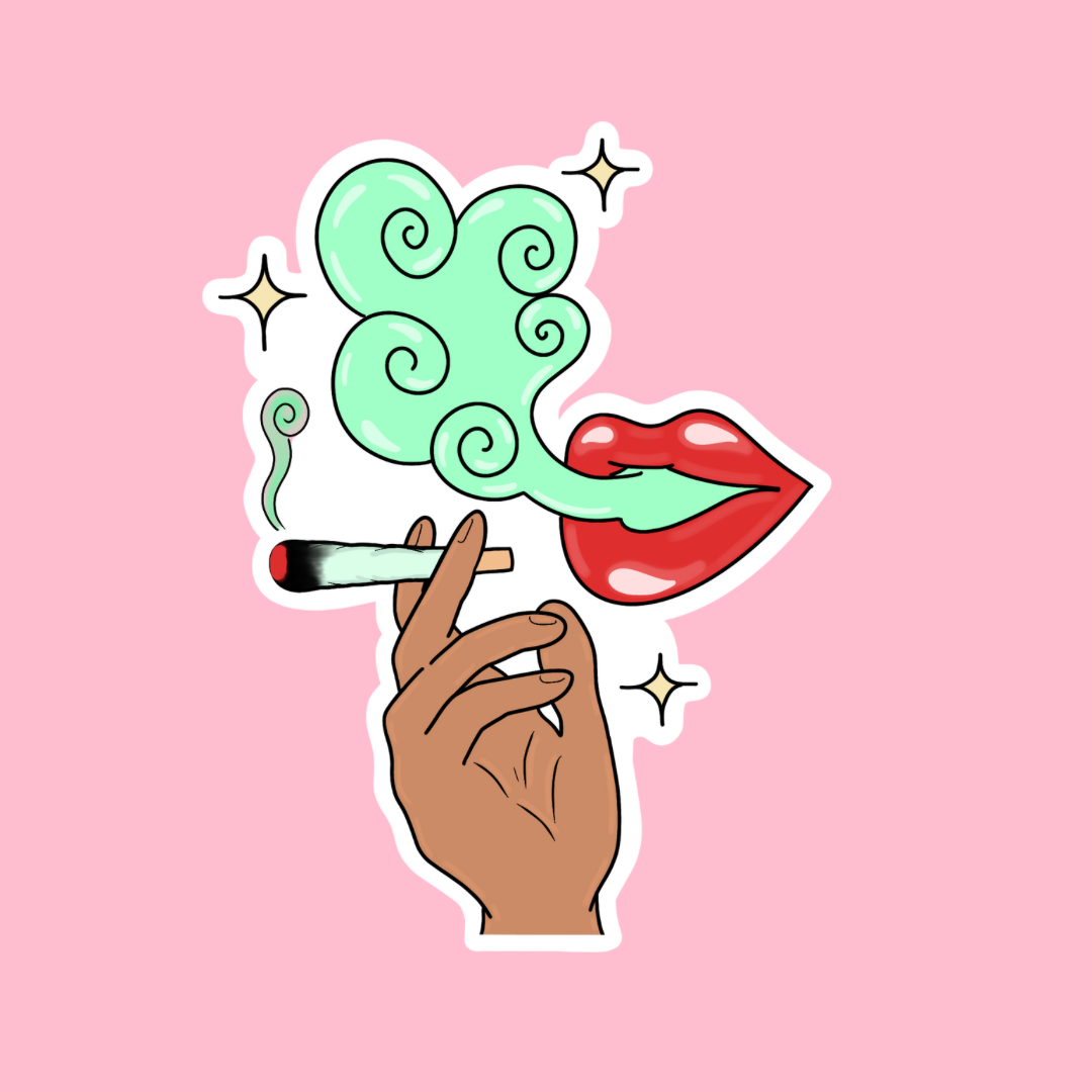 “Smoking lips” sticker