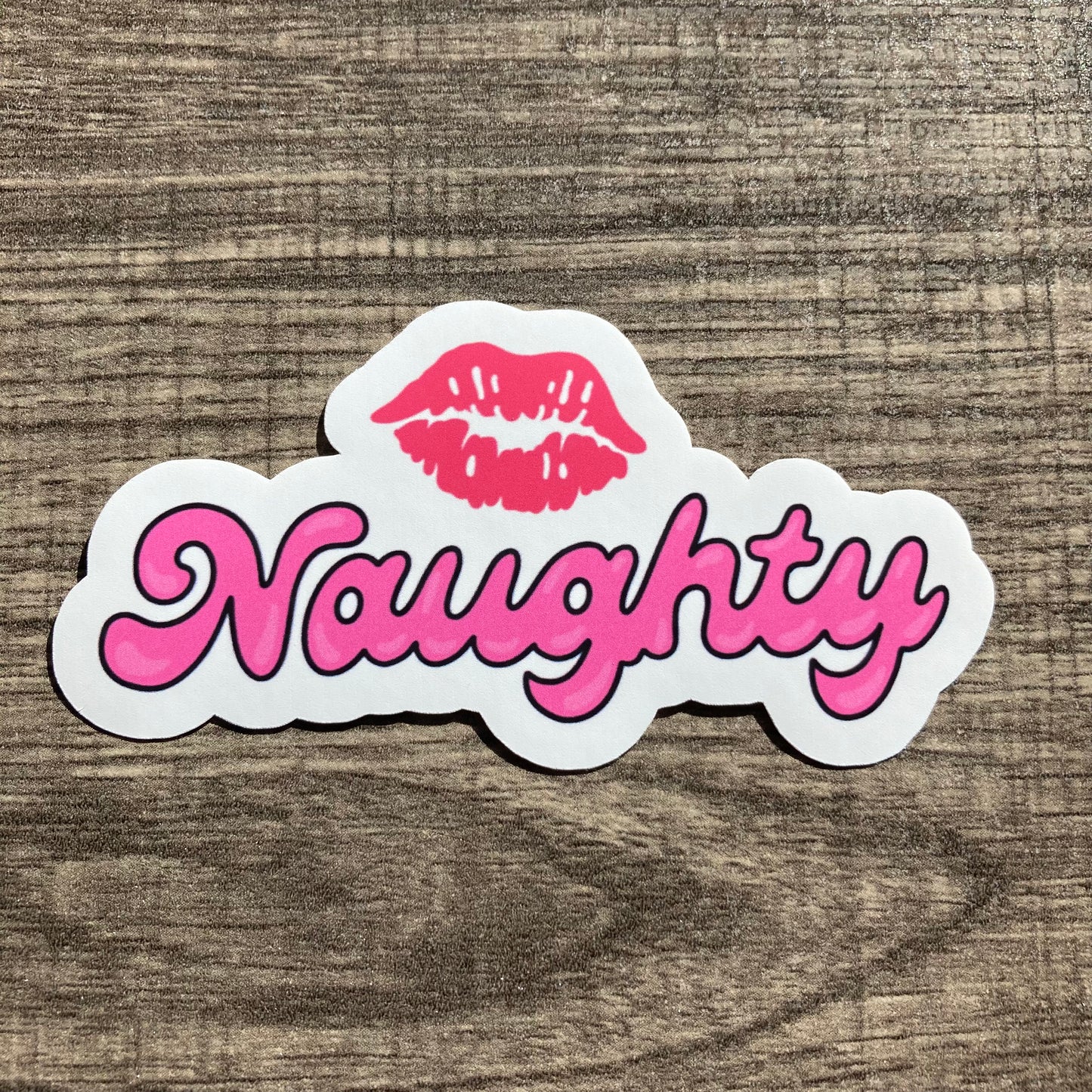 “Naughty” sticker