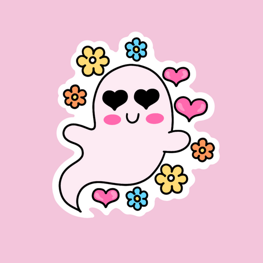 “Flower Ghost” sticker (big)