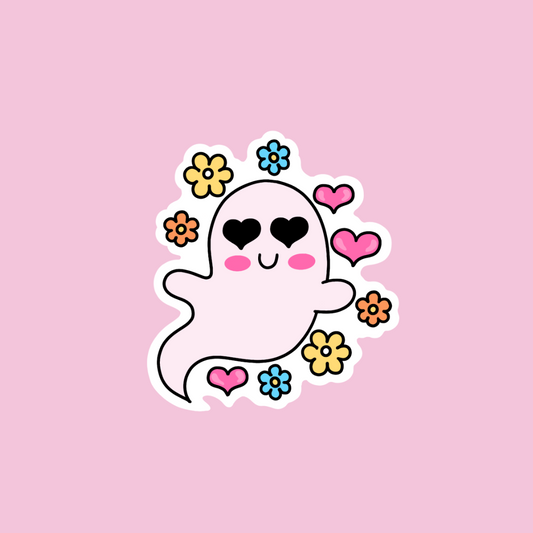 “Flower Ghost” sticker (mini)