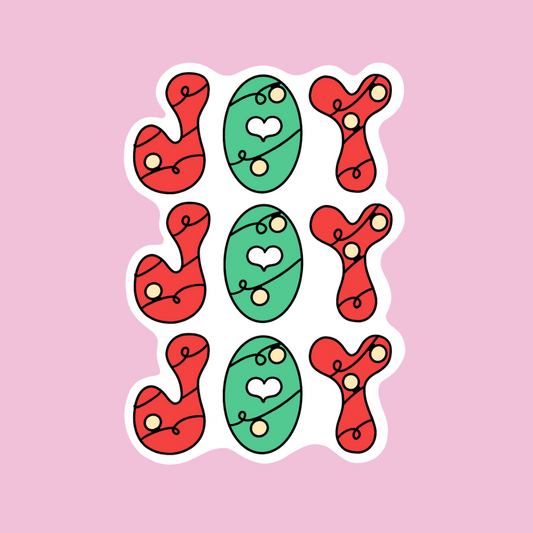 “Joy” sticker (red/green)