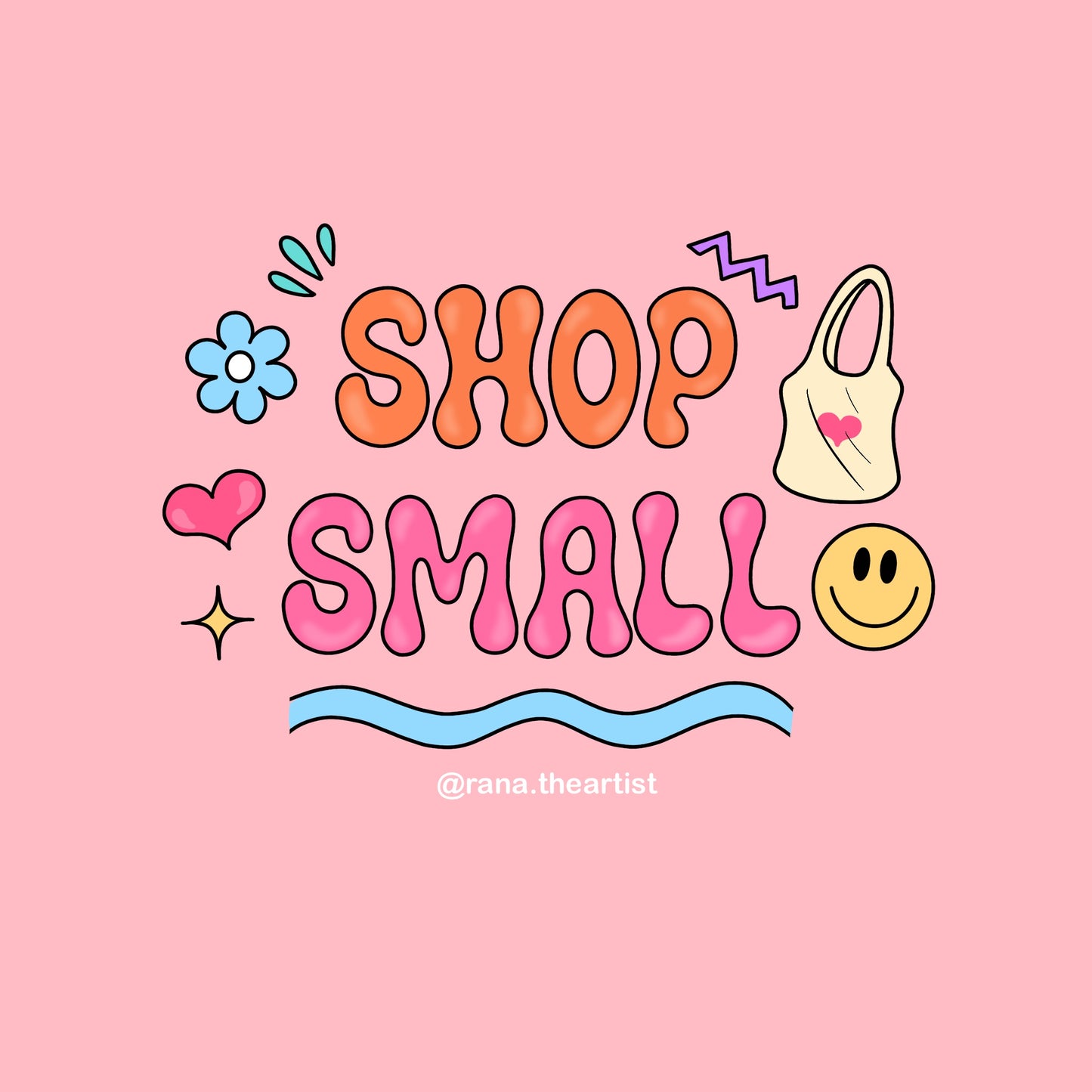 “Shop small” sticker