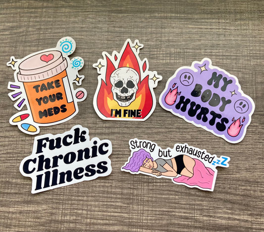 Chronic illness sticker pack